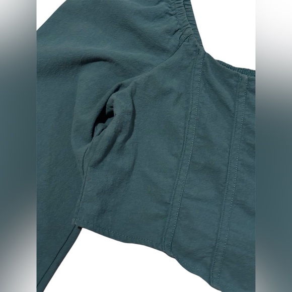 Green Cotton Cropped Top - Picture 6 of 7